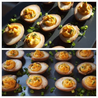Sriracha and Wasabi Deviled Eggs from Food & Wine