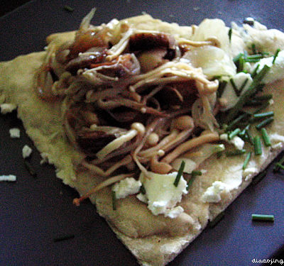 Sausage, Mushroom, and Goat Cheese Flatbread