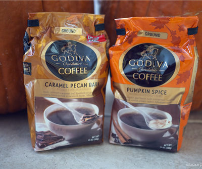 Seasonal Fall Godiva Coffee – Caramel Pecan Bark & Pumpkin Spice