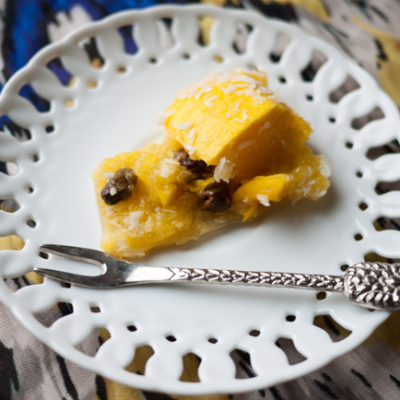 Mango Ginger Tart with Pistachio & Coconut