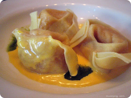 Butternut Squash Tortelloni with Saffron Cream