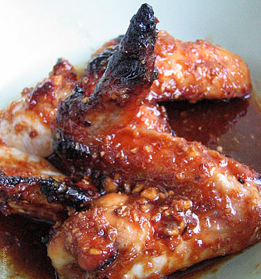 Peach-Lacquered Chicken Wings
